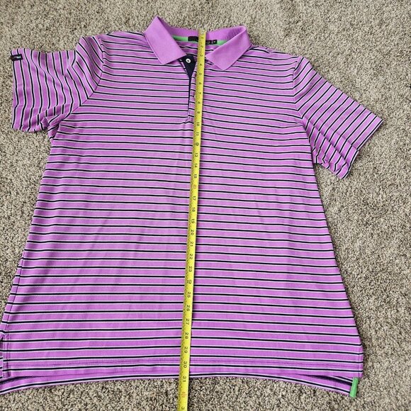 RLX Ralph Lauren Golf Polo Dry Fit Striped Club Shirt Mens SZ XXL Purple - Picture 7 of 9